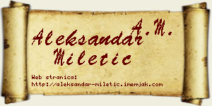 Aleksandar Miletić vizit kartica